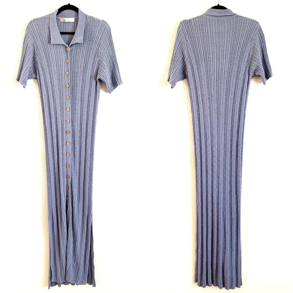 Free People Beach. Women Riding Waves Sweater Midi Dress in Rock Crystal - Picture 1 of 14